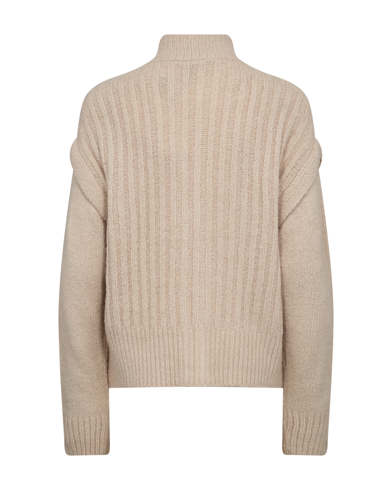 FQSILA - KNITTED CARDIGAN - BEIGE