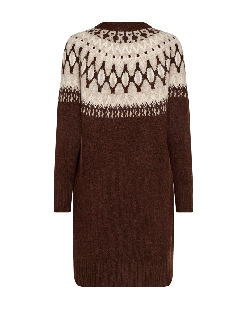 FQMERLA - Knitted dress - BROWN