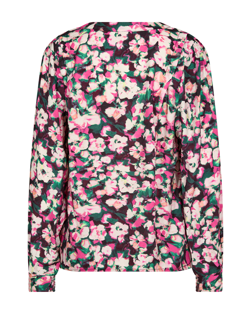 FQCAISA - BLOUSE WITH FLORAL PATTERN - BLACK