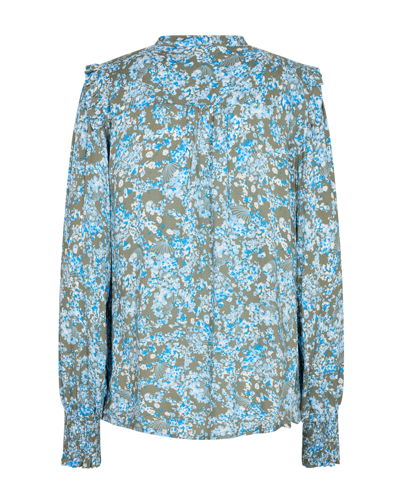 FQADNEY - BLOUSE WITH FRILLS - BLUE