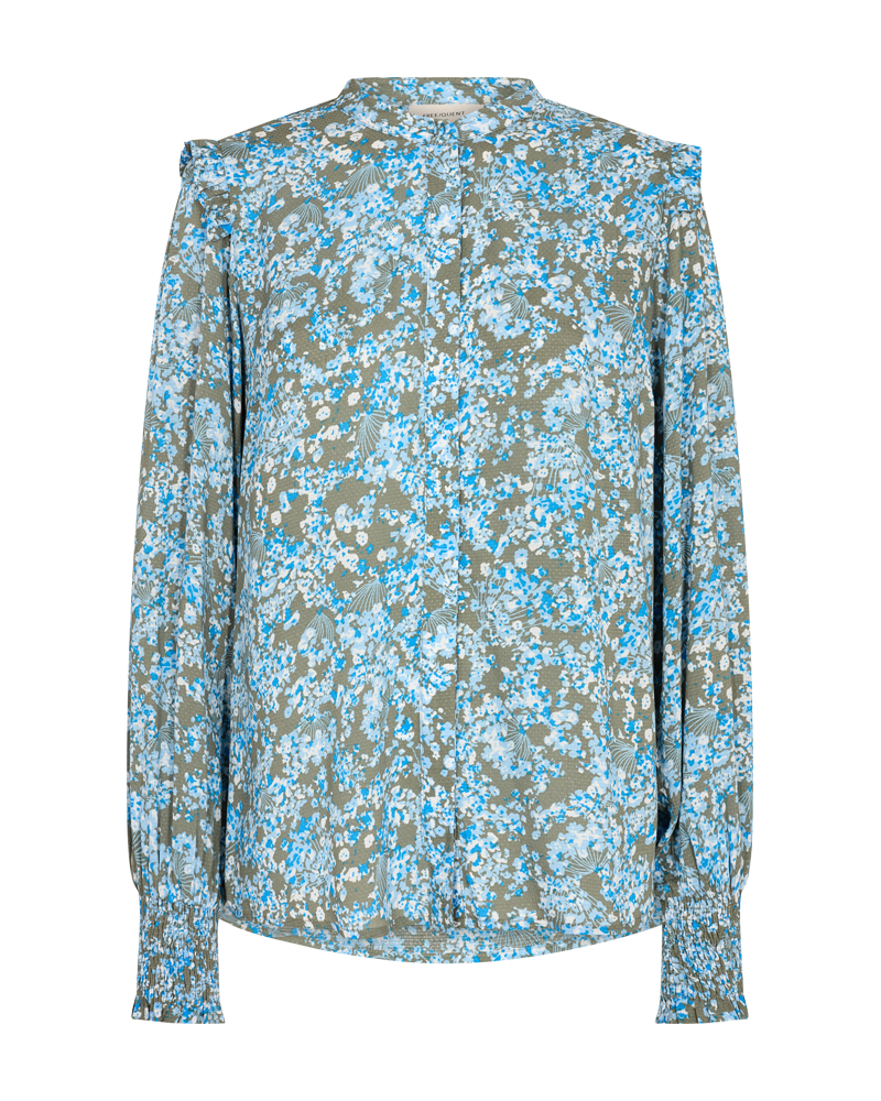 FQADNEY - BLOUSE WITH FRILLS - BLUE