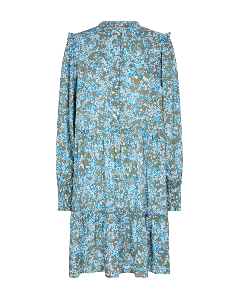 FQADNEY - DRESS WITH FRILLS - BLUE