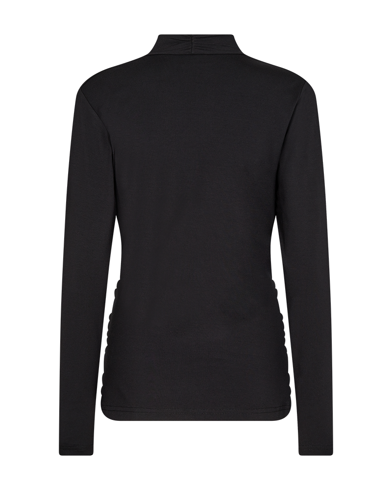 FQYVES - BLOUSE WITH A WRAP EFFECT - BLACK