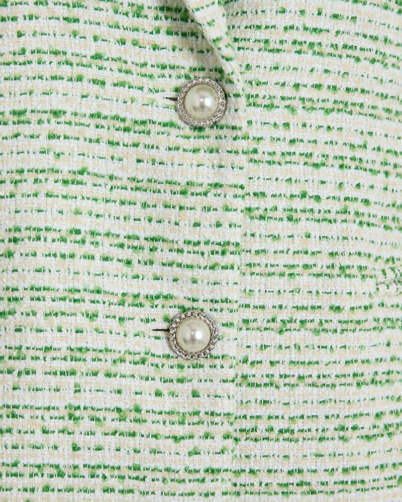 FQMOCA - JACKET WITH FRINGED EDGES - GREEN