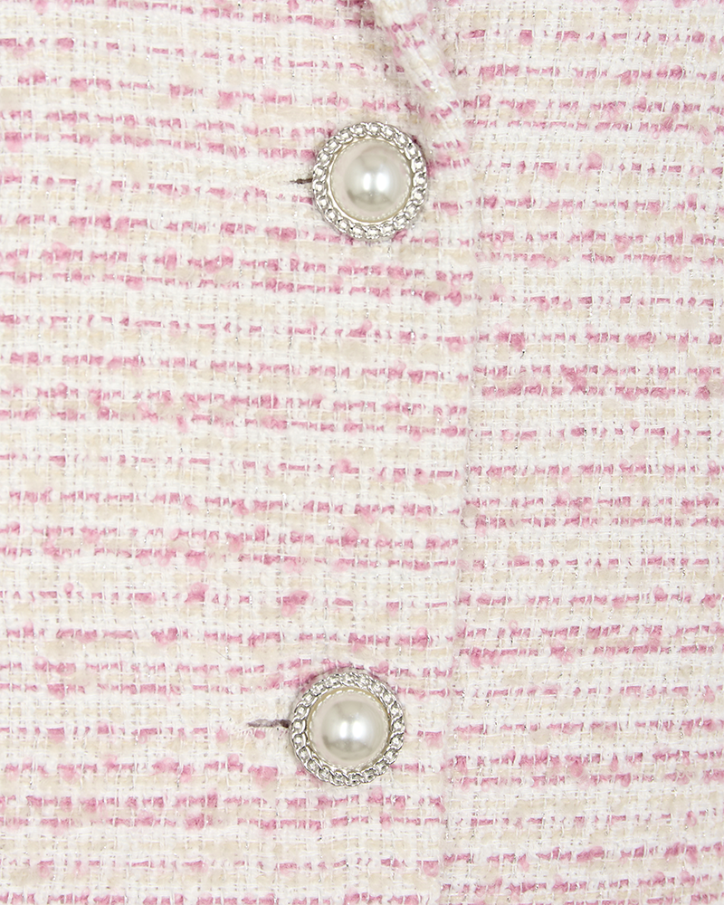 FQMOCA - JACKET WITH FRINGED EDGES - ROSE
