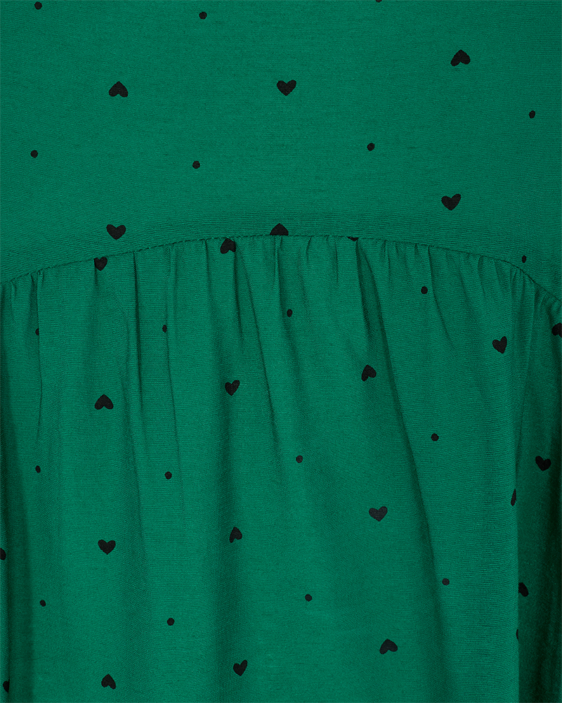 FQTUA - Dress with heart print - BLACK