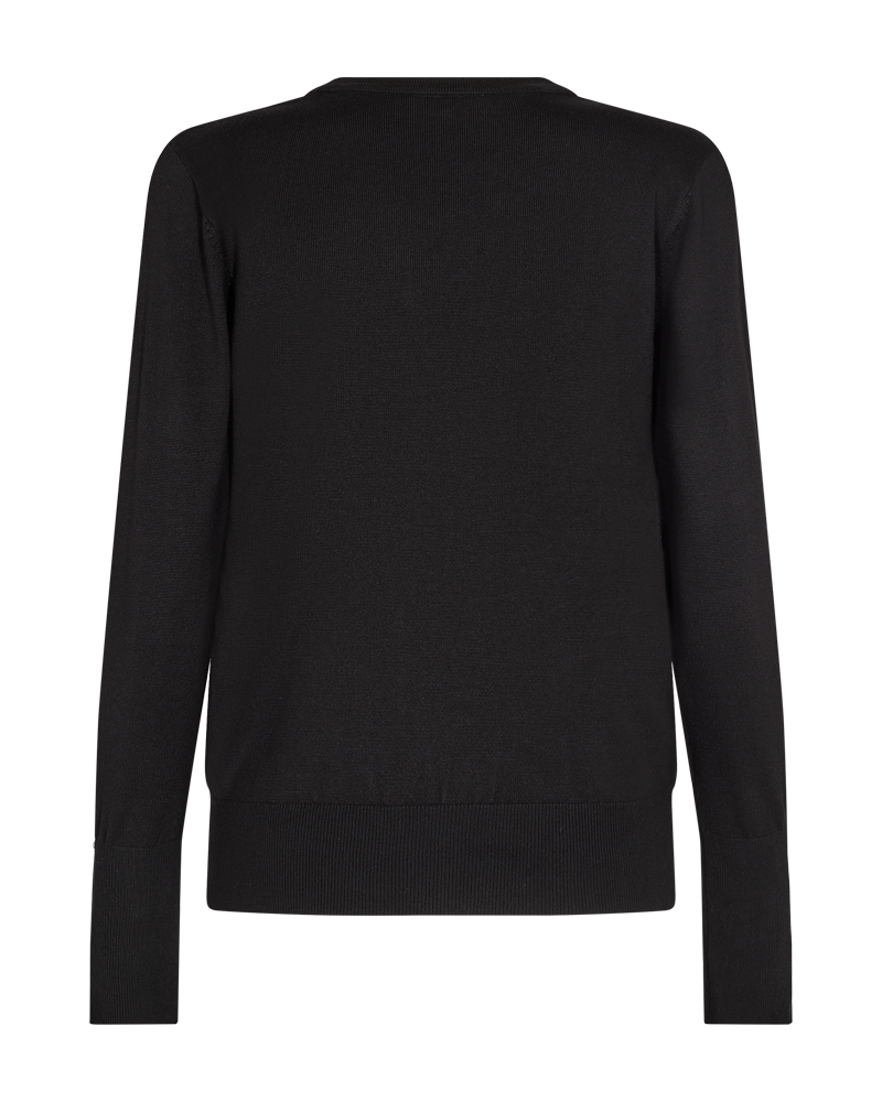 FQKATIE - PULLOVER WITH A ROUNDED NECKLINE - BLACK