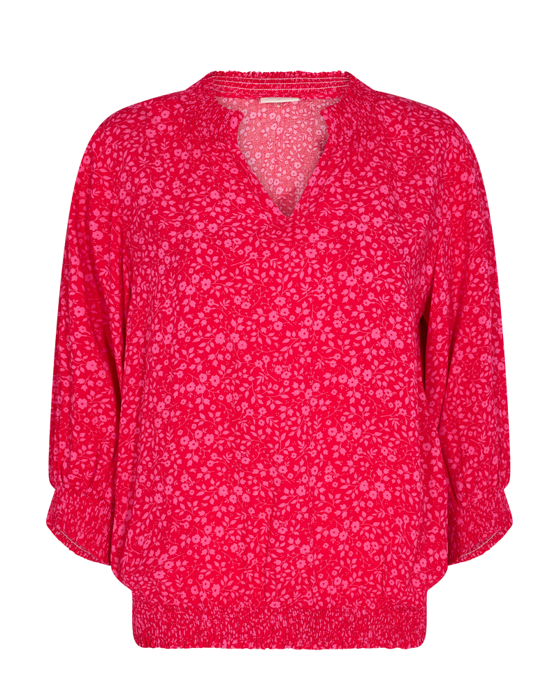 FQADNEY - BLOUSE WITH FLORAL PRINT - RED