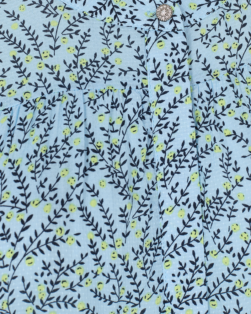 FQADNEY - BLOUSE WITH FLORAL PRINT - BLUE