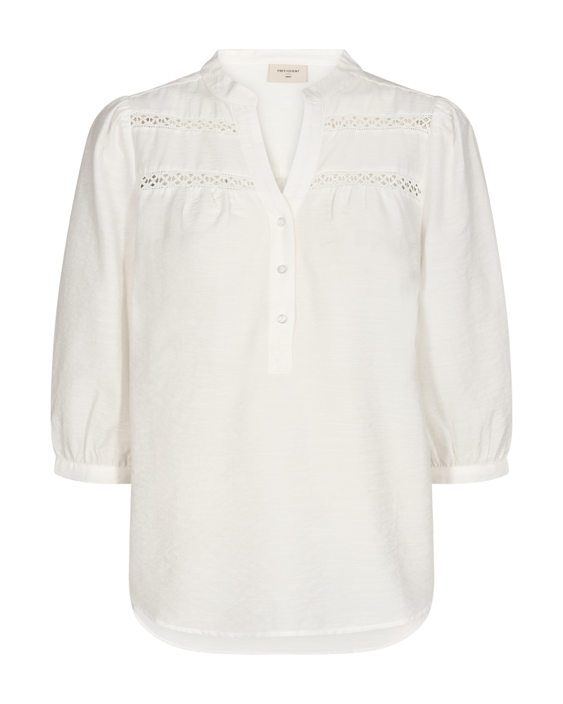 FQDRIVA - BLOUSE WITH HOLE PATTERN - WHITE