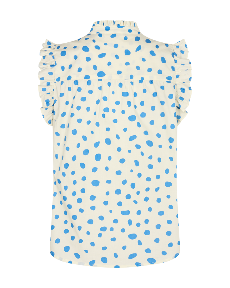 FQDOTCHA - BLOUSE WITH DOTTED PRINT - BLUE AND WHITE