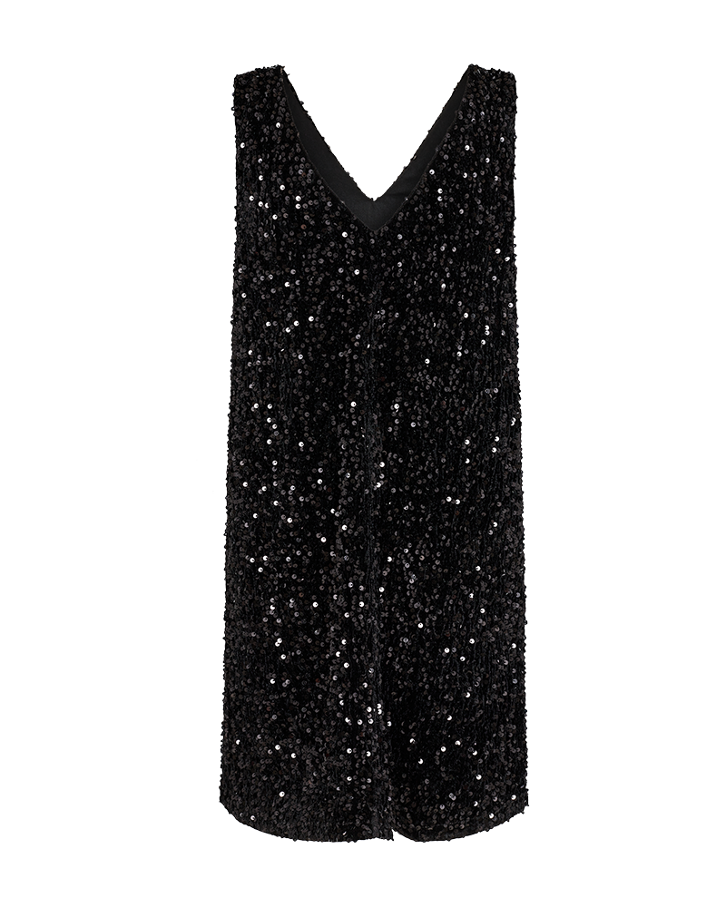 FQVALY - Dress with sequins - BLACK
