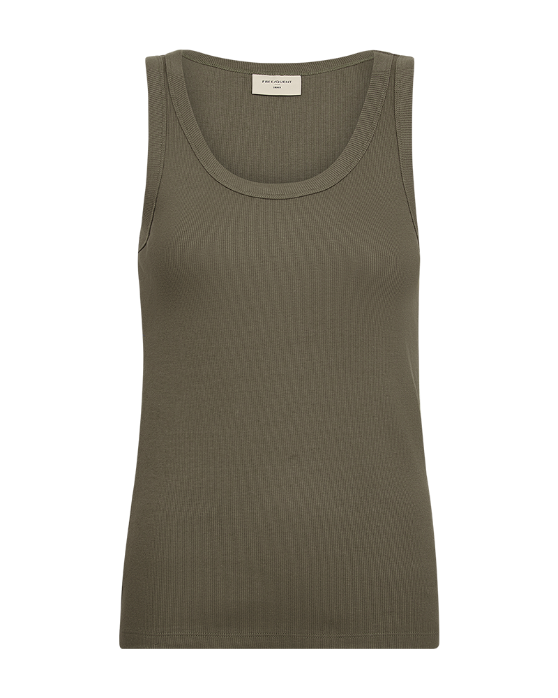 Fqhi - top in ribknit - groen