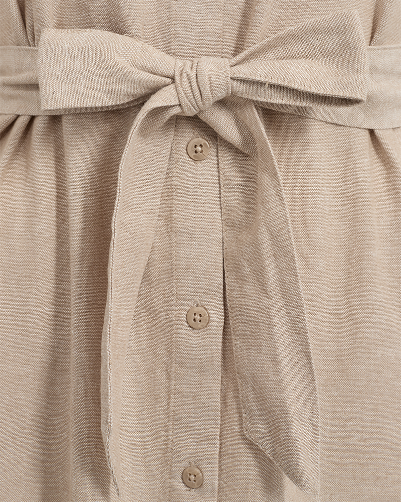 FQLAVA - DRESS IN LINEN BLEND - BEIGE