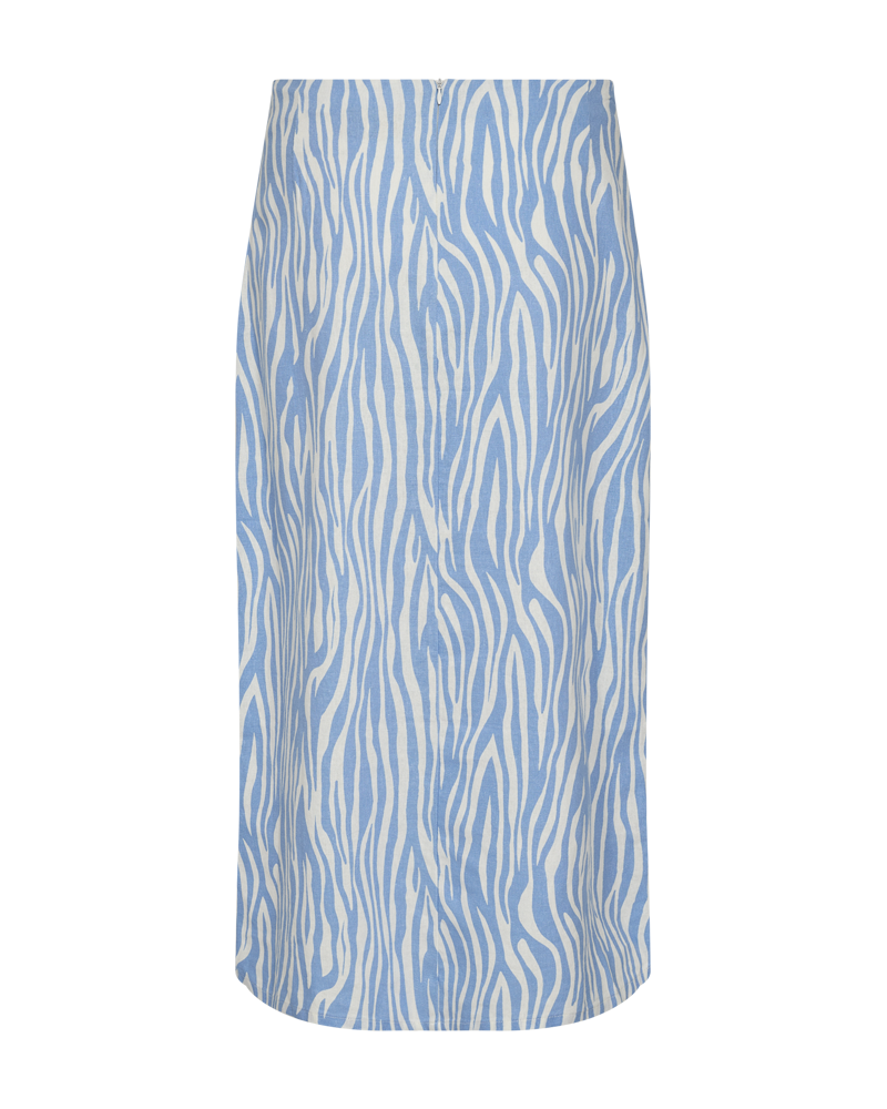 FQLAVARA - SKIRT WITH LINEN BLEND - BLUE AND WHITE