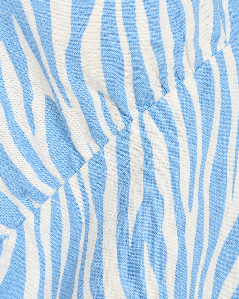 FQLAVARA - BLOUSE IN LINEN BLEND - BLUE AND WHITE