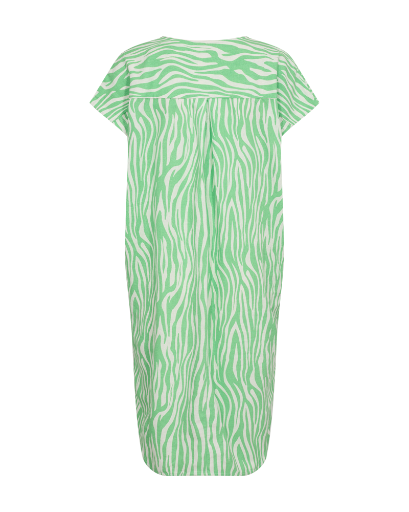 FQLAVARA - DRESS WITH PRINT - GREEN AND WHITE