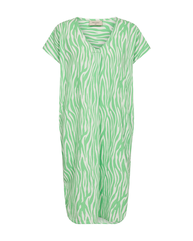 FQLAVARA - DRESS WITH PRINT - GREEN AND WHITE