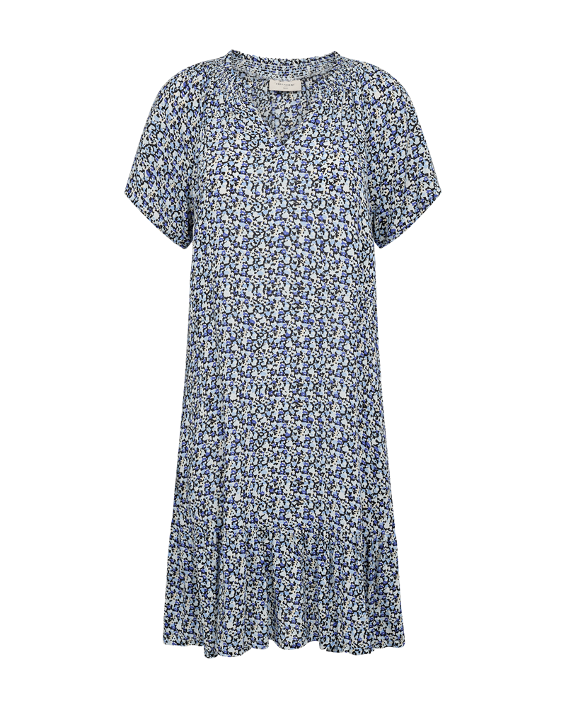 FQADNEY - DRESS WITH FLORAL PRINT - BLUE