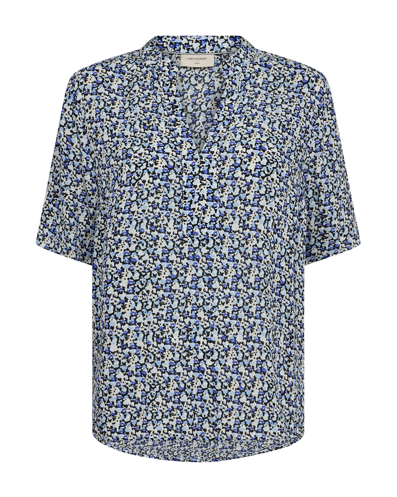 FQADNEY - BLOUSE WITH FLORAL PRINT - BLUE