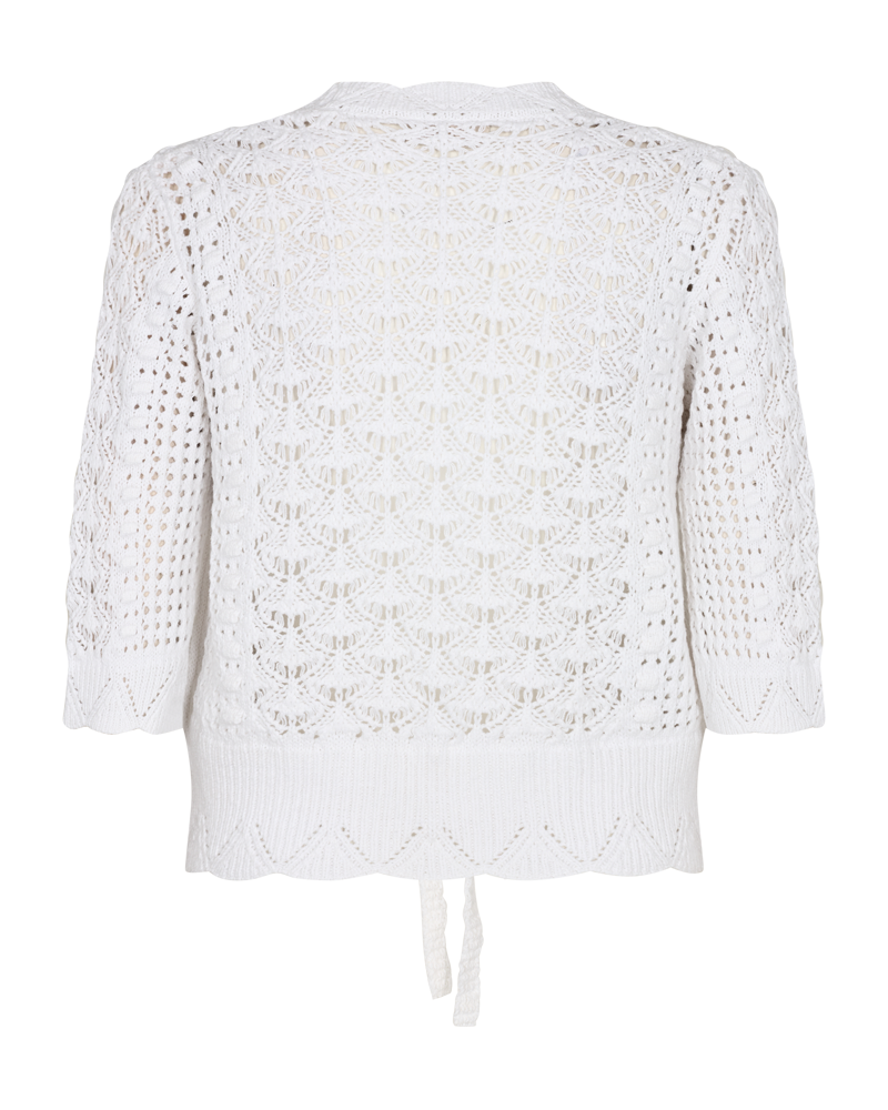 FQESSAY - CARDIGAN WITH HOLE PATTERN - WHITE