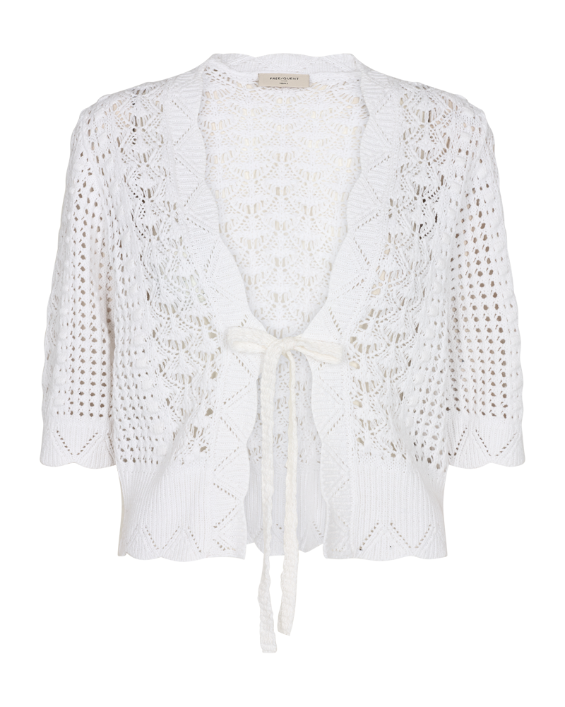 FQESSAY - CARDIGAN WITH HOLE PATTERN - WHITE