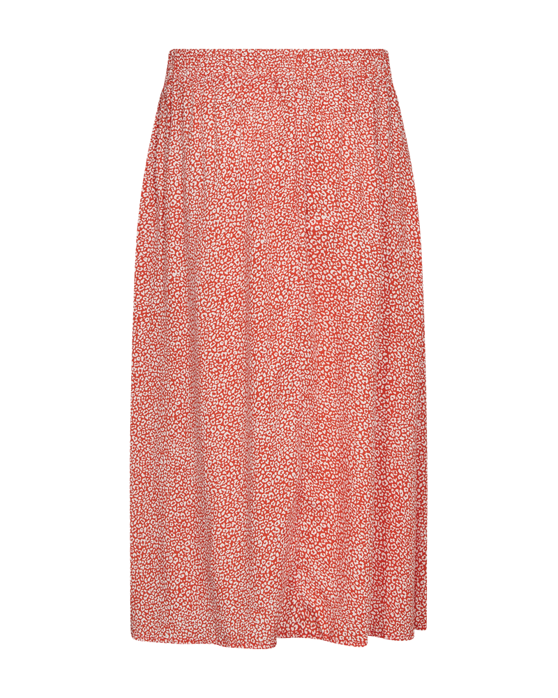 FQADNEY - SKIRT WITH FLORAL PRINT - RED AND WHITE