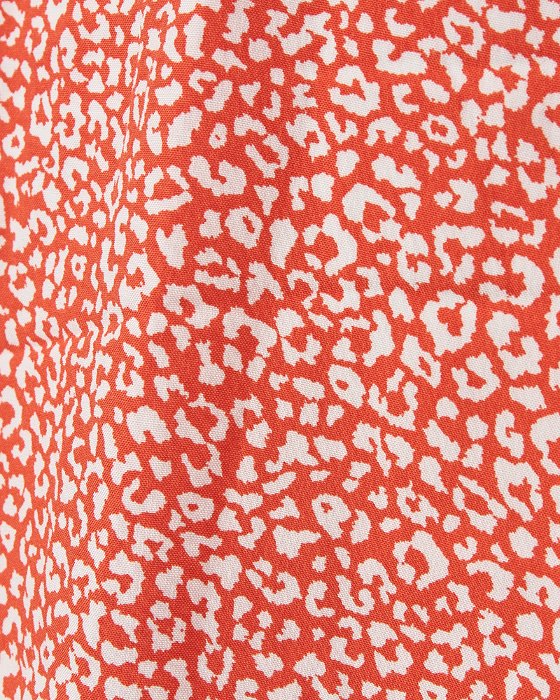 FQADNEY - SKIRT WITH FLORAL PRINT - RED AND WHITE