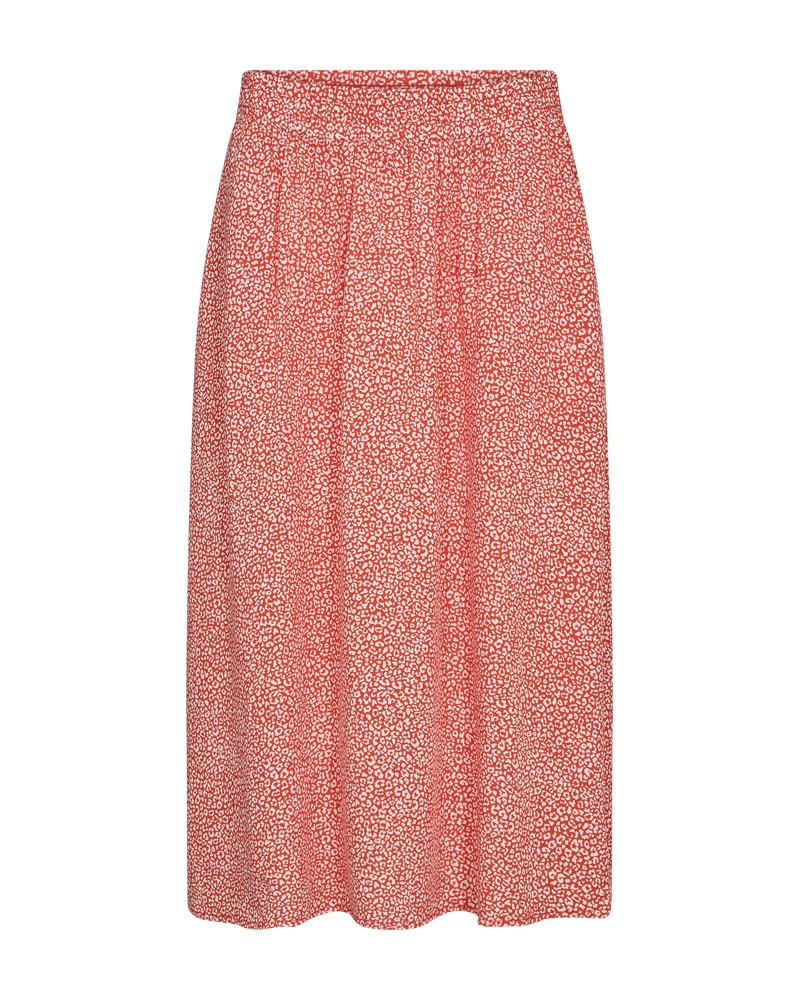 FQADNEY - SKIRT WITH FLORAL PRINT - RED AND WHITE