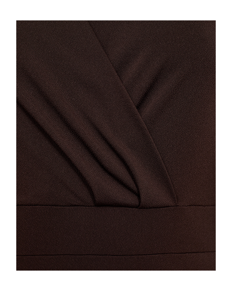 FQYRSA  -  DRESS WITH THREE - QUARTER SLEEVES - BROWN