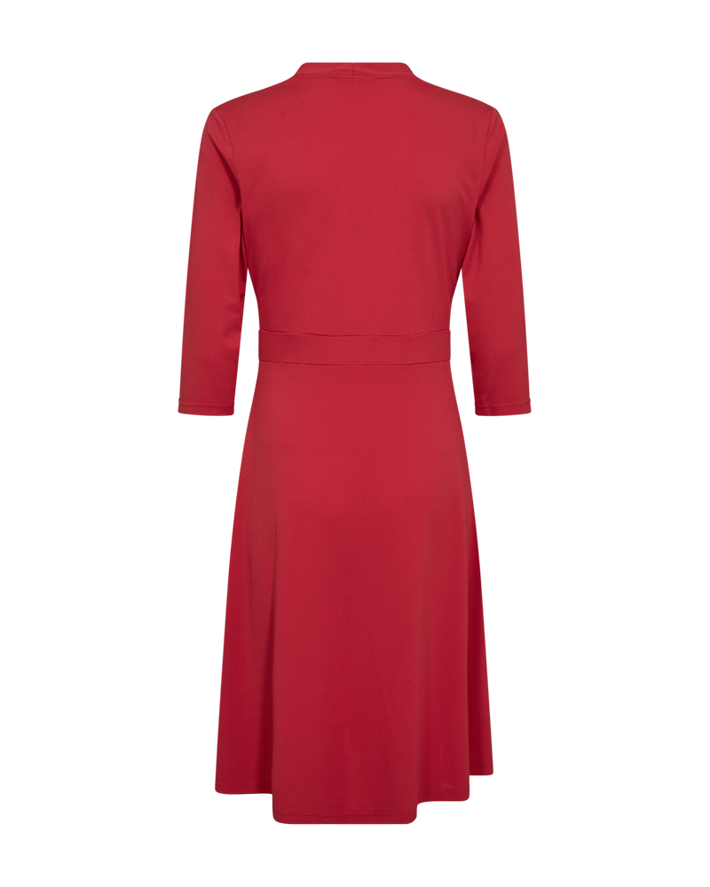 FQYRSA  -  DRESS WITH THREE - QUARTER SLEEVES - RED