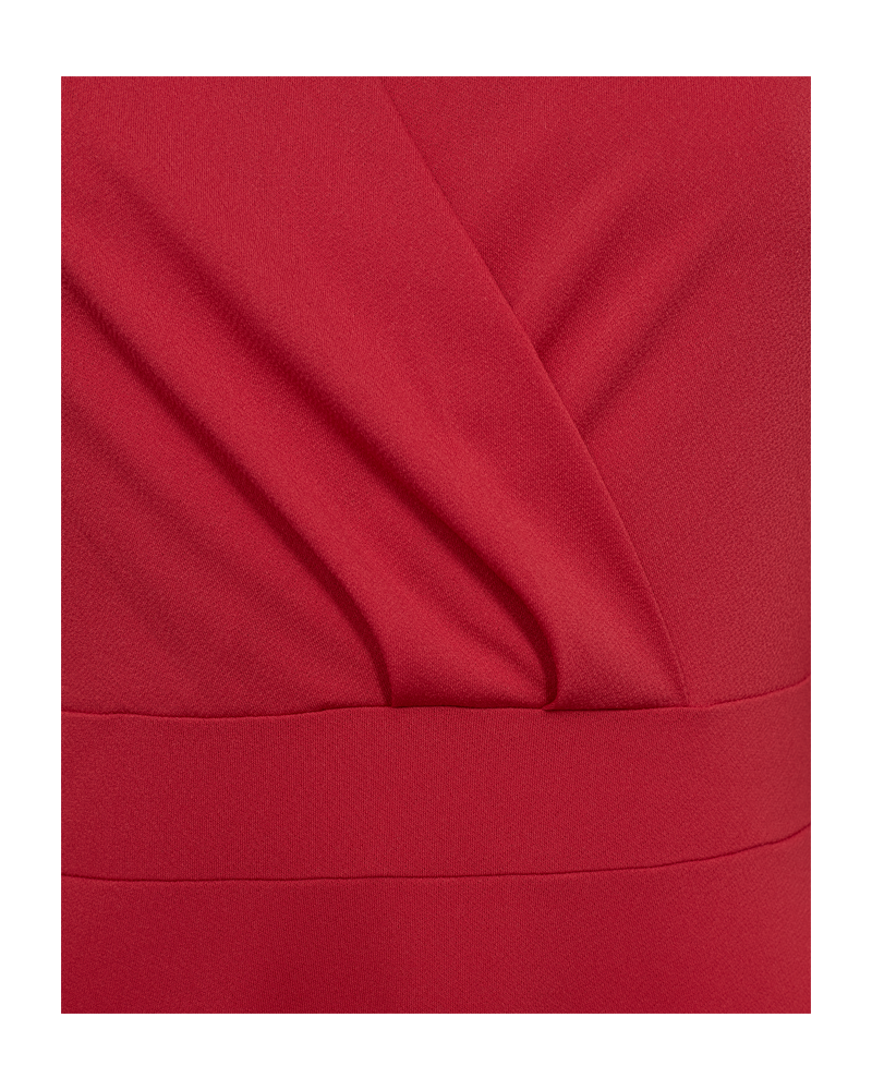 FQYRSA  -  DRESS WITH THREE - QUARTER SLEEVES - RED