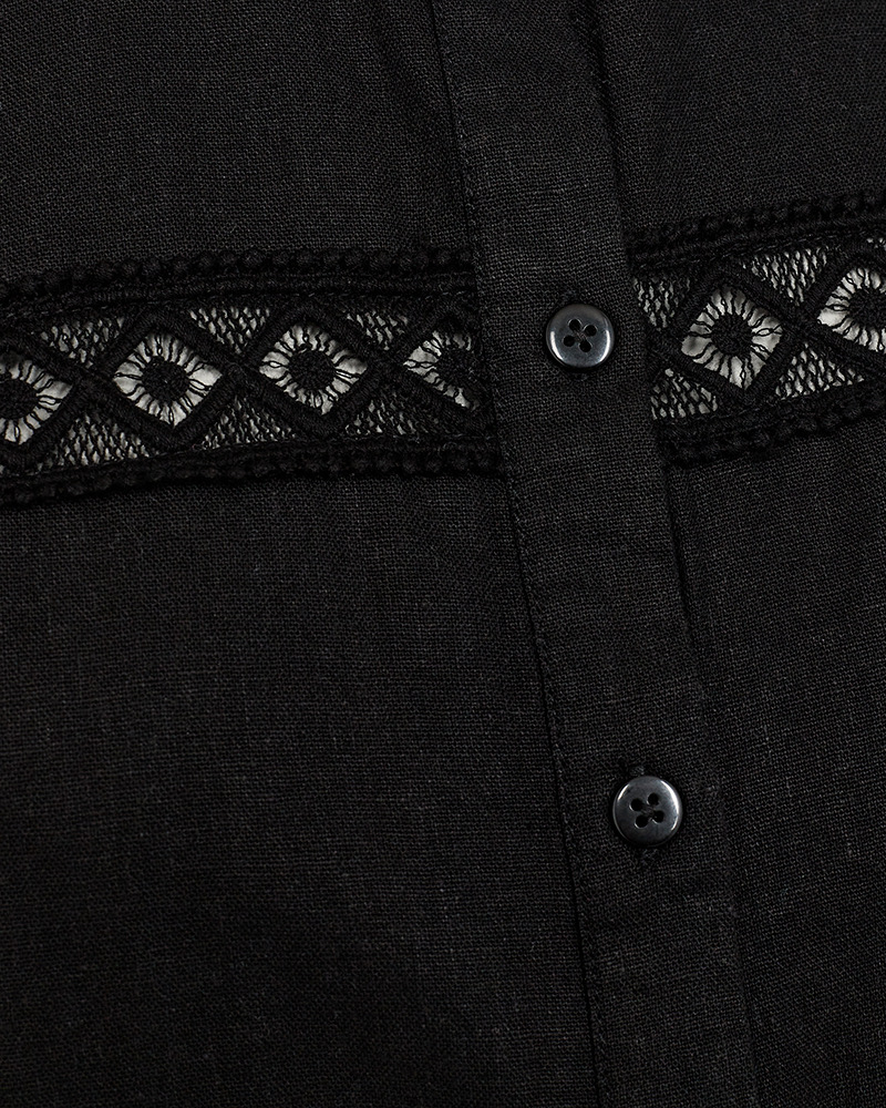 FQLAVA - SHIRT IN LINEN BLEND - BLACK