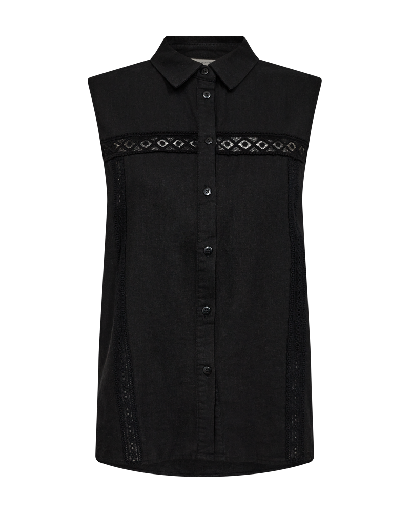 FQLAVA - SHIRT IN LINEN BLEND - BLACK