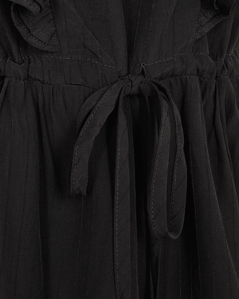 FQLOLLO - BLOUSE WITH RUFFLES - BLACK