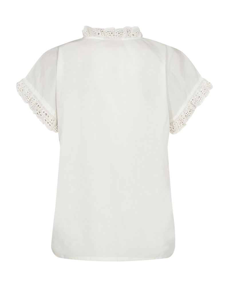 FQRAVNA - BLOUSE WITH HOLE PATTERN - WHITE