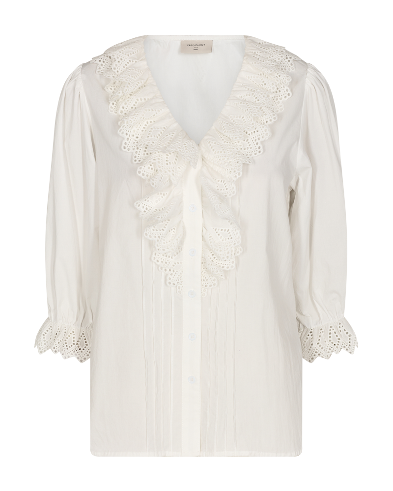 FQORIA - SHIRT WITH FRILLS - WHITE