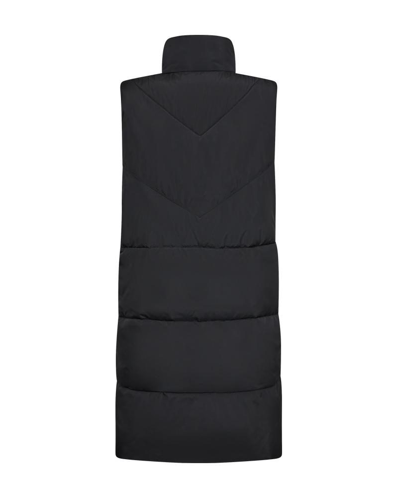 FQOLGA - LONG WADDED WAISTCOAT - BLACK