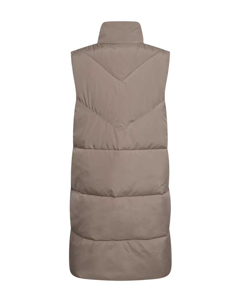 FQOLGA - LONG WADDED WAISTCOAT - BROWN