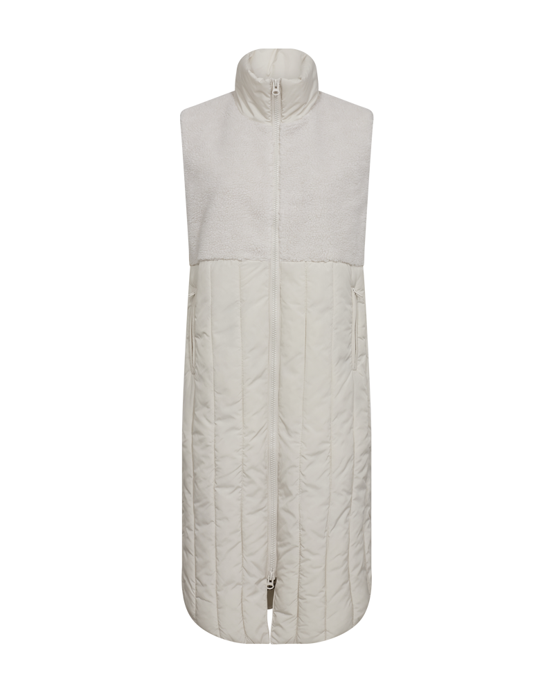 FQOLGA - LONG TEDDY WAISTCOAT - BEIGE