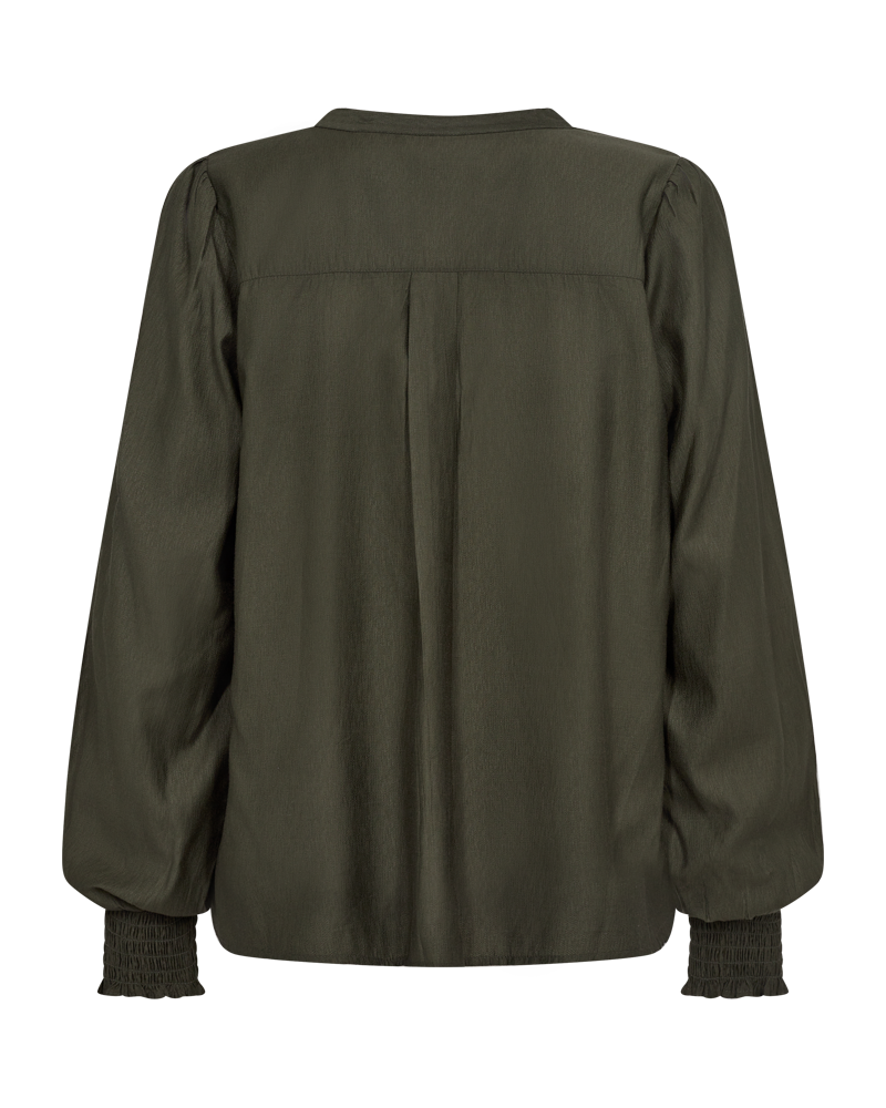 FQSIRENA - BLOUSE WITH V-NECK - GREEN