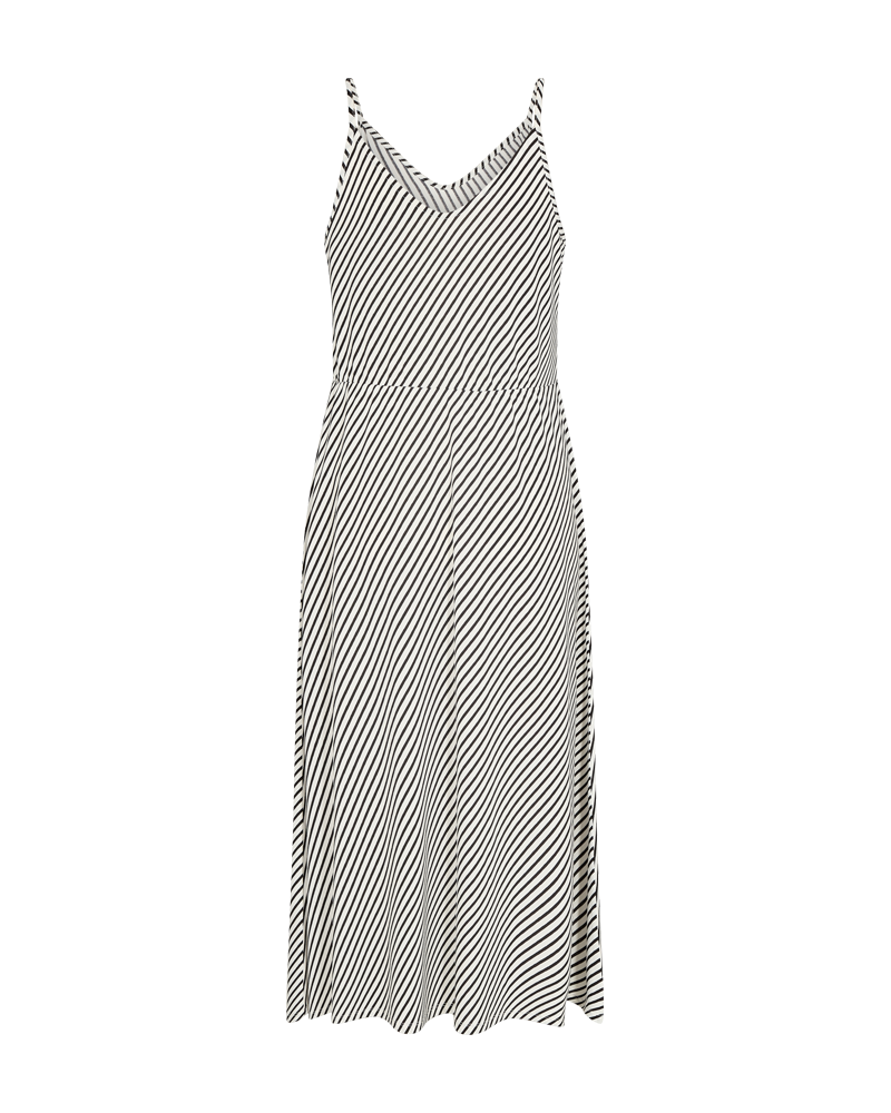FQYRSA - DRESS WITH V-NECK - BLACK AND WHITE