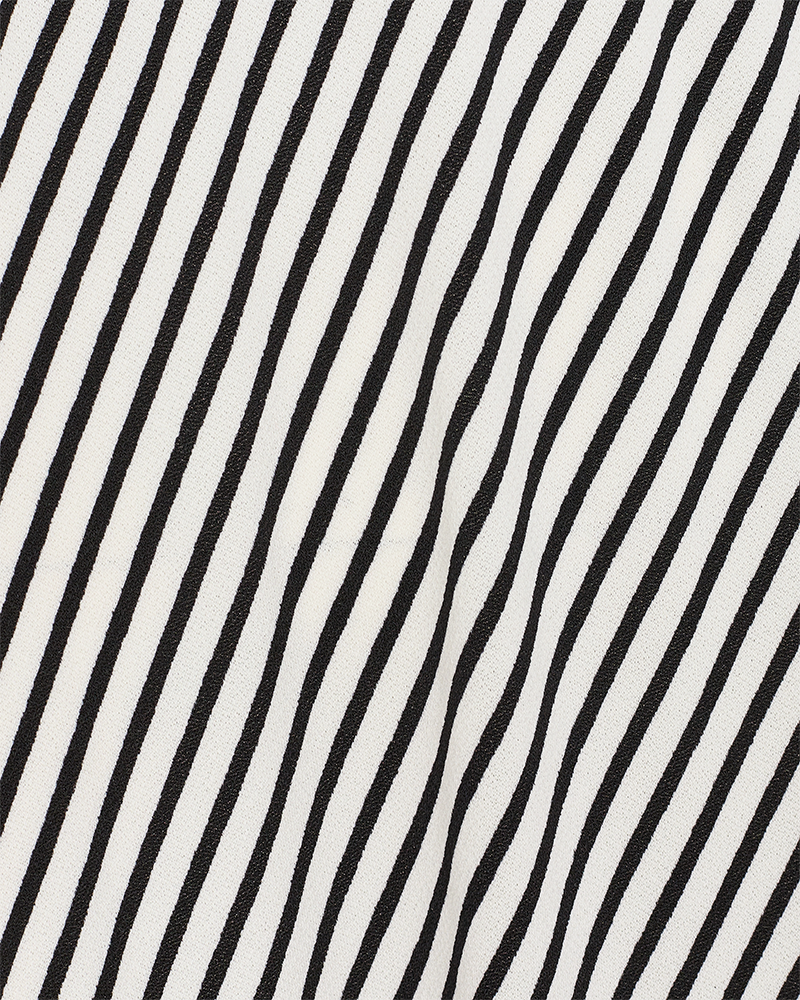 FQYRSA - DRESS WITH V-NECK - BLACK AND WHITE
