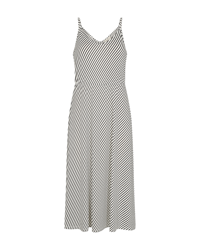 FQYRSA - DRESS WITH V-NECK - BLACK AND WHITE