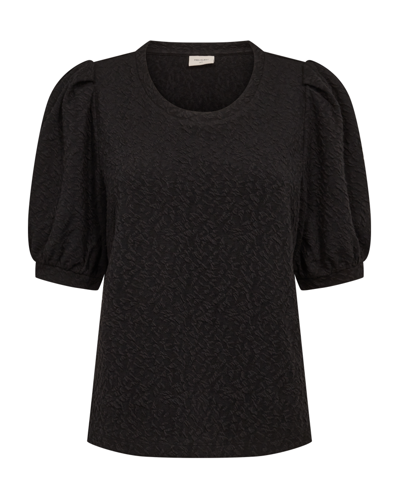 FQMALLE - BLOUSE WITH PUFF SLEEVES - BLACK