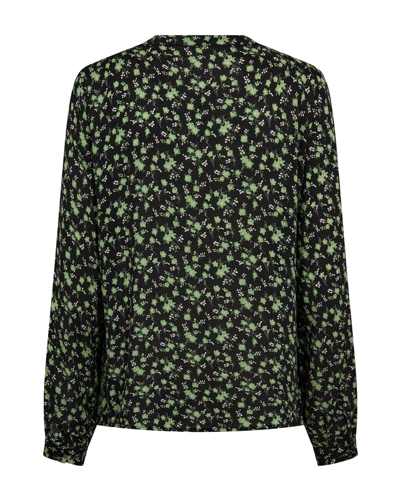 FQADNEY - BLOUSE WITH FLORAL PRINT - BLACK AND GREEN