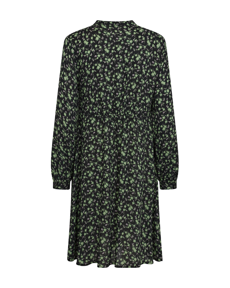 FQADNEY - DRESS WITH FLORAL PRINT - BLACK AND GREEN