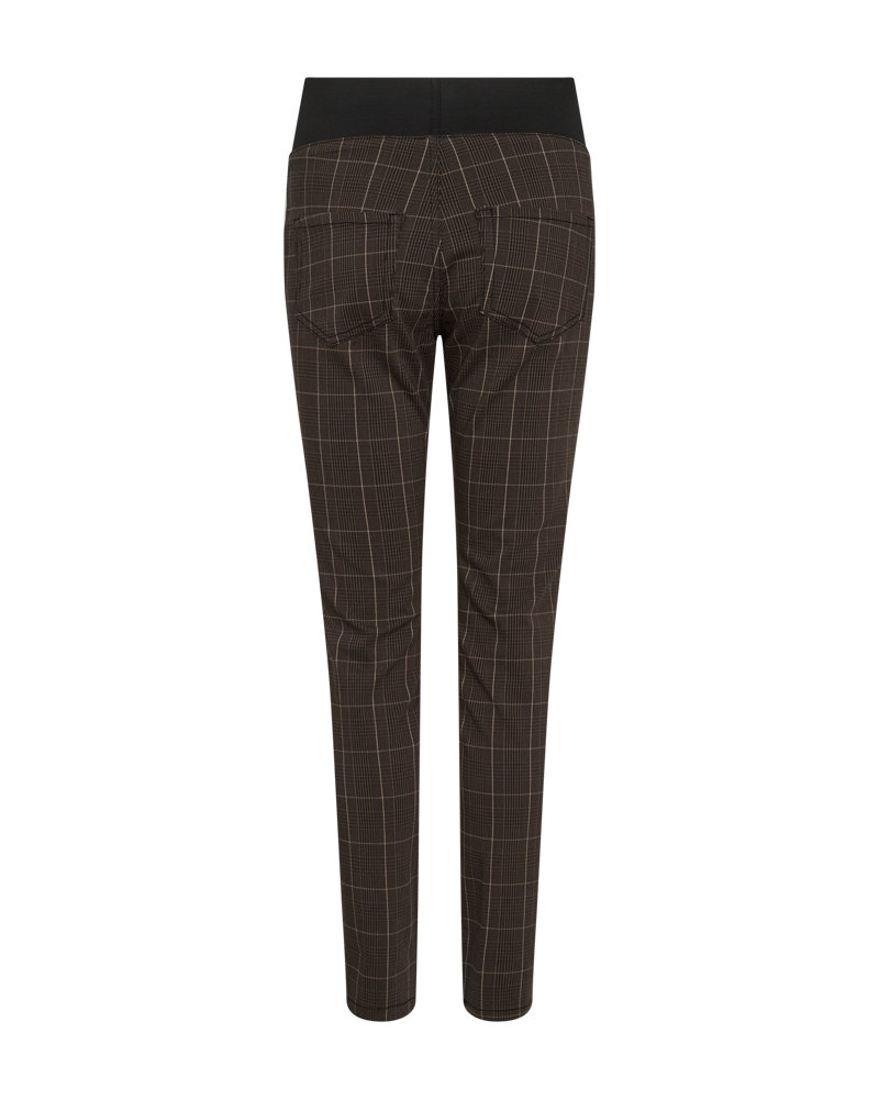 FQSHANELL - PANTS WITH PRINT - BLACK AND BROWN