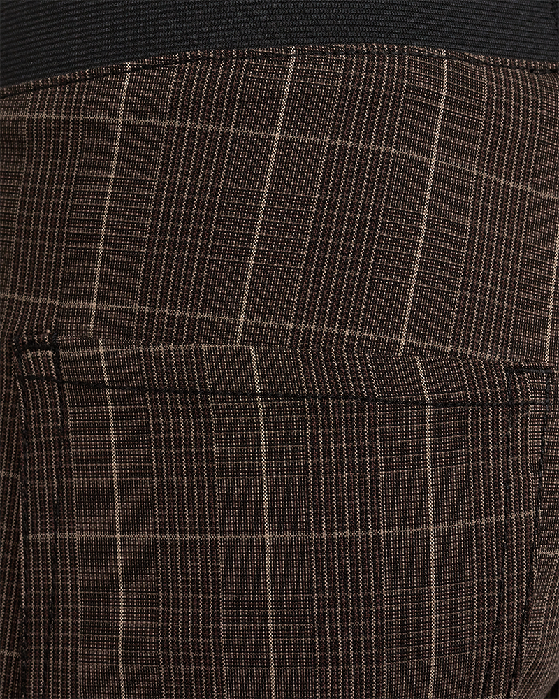 FQSHANELL - PANTS WITH PRINT - BLACK AND BROWN