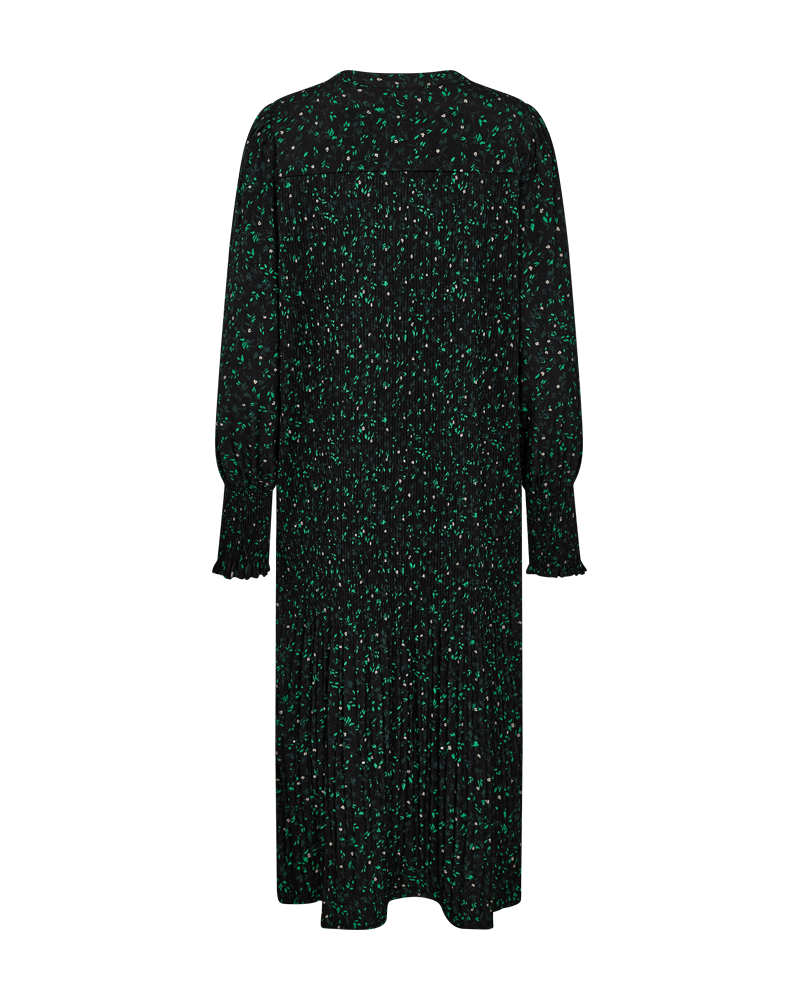 FQTERESA - DRESS WITH FLORAL PRINT - BLACK AND GREEN